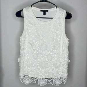 FOREVER 21 White Sleeveless Top